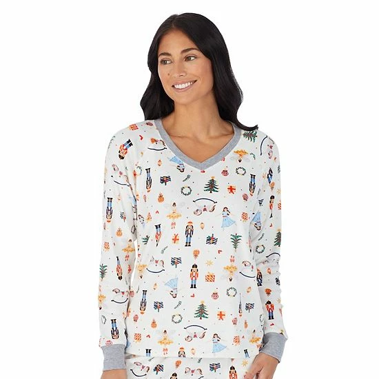 Petite Cuddl Duds® Velour Fleece V-Neck Pajama Top And Banded Bottom Pajama Pants Sleep Set Mint Dogs 3 Petite Cuddl Duds® Velour Fleece V-Neck Pajama Top And Banded Bottom Pajama Pants Sleep Set Mint Dogs - Image 3