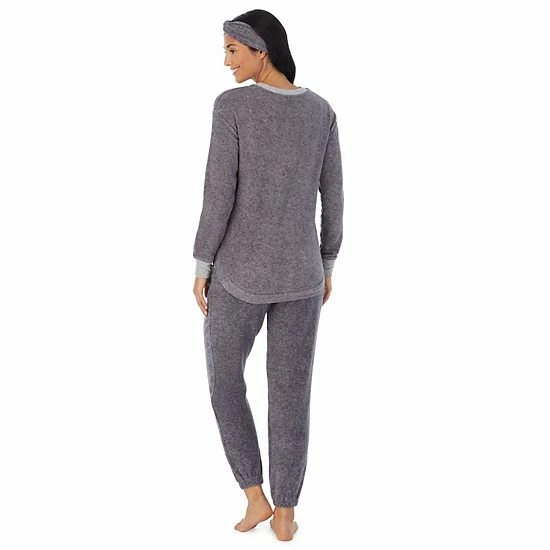Women's Cuddl Duds 3-pc. Stretch Fleece Long Sleeve Pajama Top, Pajama Pants & Headband Set Multi Blue Southwester 2 Women's Cuddl Duds 3-pc. Stretch Fleece Long Sleeve Pajama Top, Pajama Pants & Headband Set Multi Blue Southwester - Image 2