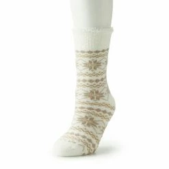 Woman's Cuddl Duds Snowflake Diamond Cozy Lined Slipper Socks Quiest Shade Twist -Cuddl Duds shop unnamed file 844