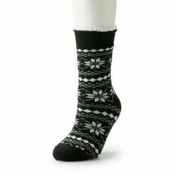 Woman's Cuddl Duds Snowflake Diamond Cozy Lined Slipper Socks Quiest Shade Twist -Cuddl Duds shop unnamed file 847