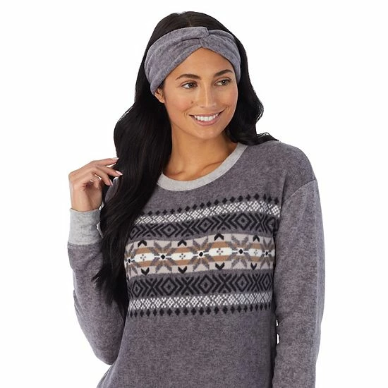 Women's Cuddl Duds 3-pc. Stretch Fleece Long Sleeve Pajama Top, Pajama Pants & Headband Set Multi Blue Southwester 3 Women's Cuddl Duds 3-pc. Stretch Fleece Long Sleeve Pajama Top, Pajama Pants & Headband Set Multi Blue Southwester - Image 3