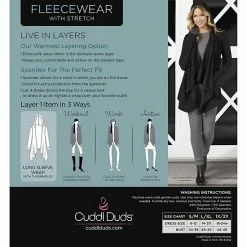 Plus Size Cuddl Duds® Fleecewear With Stretch Long Sleeve Hooded Wrap Black -Cuddl Duds shop unnamed file 862