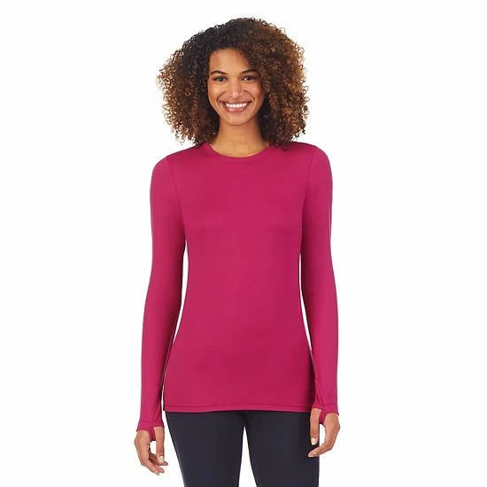 Women's Cuddl Duds® Far-Infrared Enhance Long Sleeve Crewneck Top Magenta 8 Women's Cuddl Duds® Far-Infrared Enhance Long Sleeve Crewneck Top Magenta - Image 8