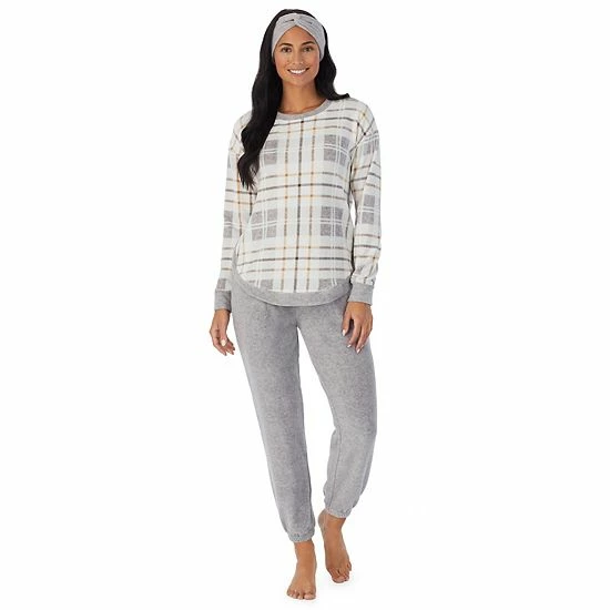 Women's Cuddl Duds 3-pc. Stretch Fleece Long Sleeve Pajama Top, Pajama Pants & Headband Set Multi Blue Southwester 8 Women's Cuddl Duds 3-pc. Stretch Fleece Long Sleeve Pajama Top, Pajama Pants & Headband Set Multi Blue Southwester - Image 8