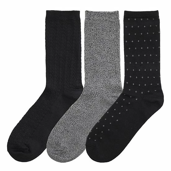 Women's Cuddl Duds® 3-Pack Plushfill* Midweight Birdseye & Ribbed Crew Socks Black 4 Women's Cuddl Duds® 3-Pack Plushfill* Midweight Birdseye & Ribbed Crew Socks Black - Image 4