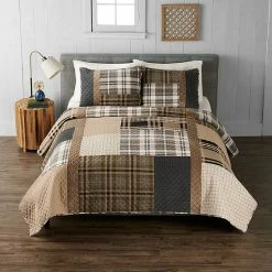 Cuddl Duds® Heavyweight Flannel Quilt Set With Shams Gray Patchwork -Cuddl Duds shop unnamed file 989