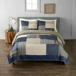 Cuddl Duds® Heavyweight Flannel Quilt Set With Shams Gray Patchwork -Cuddl Duds shop unnamed file 991