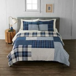 Cuddl Duds® Heavyweight Flannel Quilt Set With Shams Gray Patchwork -Cuddl Duds shop unnamed file 995